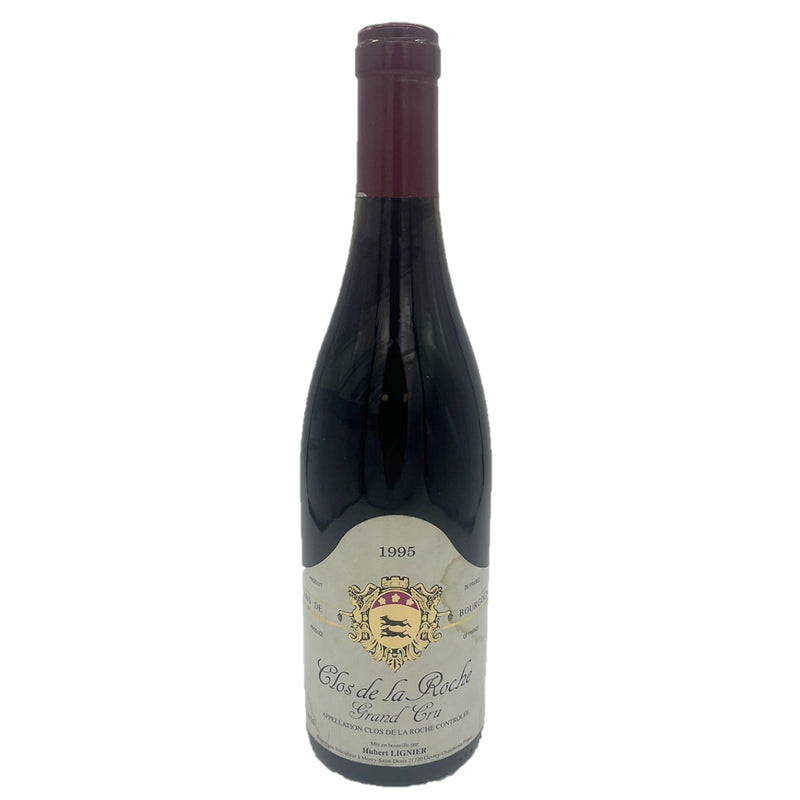 1995 Clos de la Roche Grand Cru, Hubert Lignier (stained label)